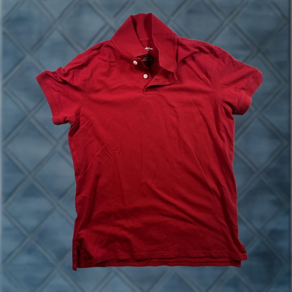 Gap GoodFellow Men's Casual Red Loring Polo Shirt Size Large Short Sleeve Cotton Knit Button Collar T-Shirt 2020-2029 Summer Seasonal Regular Mens Size US L / EU 52-54 / 3 - 1 Thumbnail