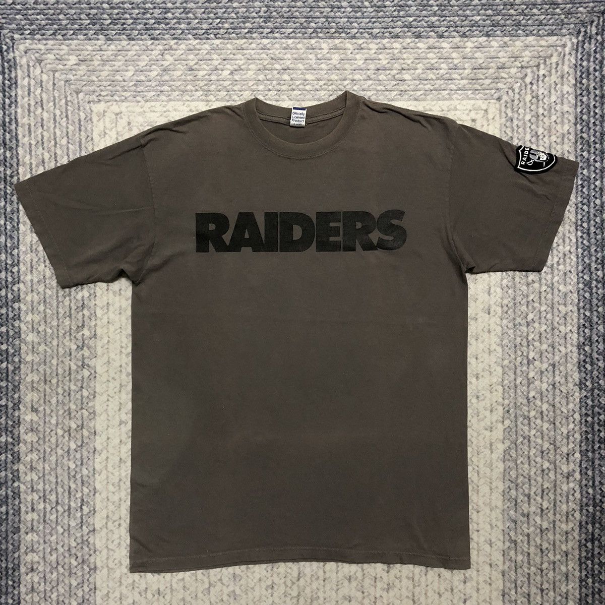 NFL × Vintage Rare Sunfaded Vintage NFL Oakland Raiders Spell Out Tees Size US L / EU 52-54 / 3 - 1 Thumbnail