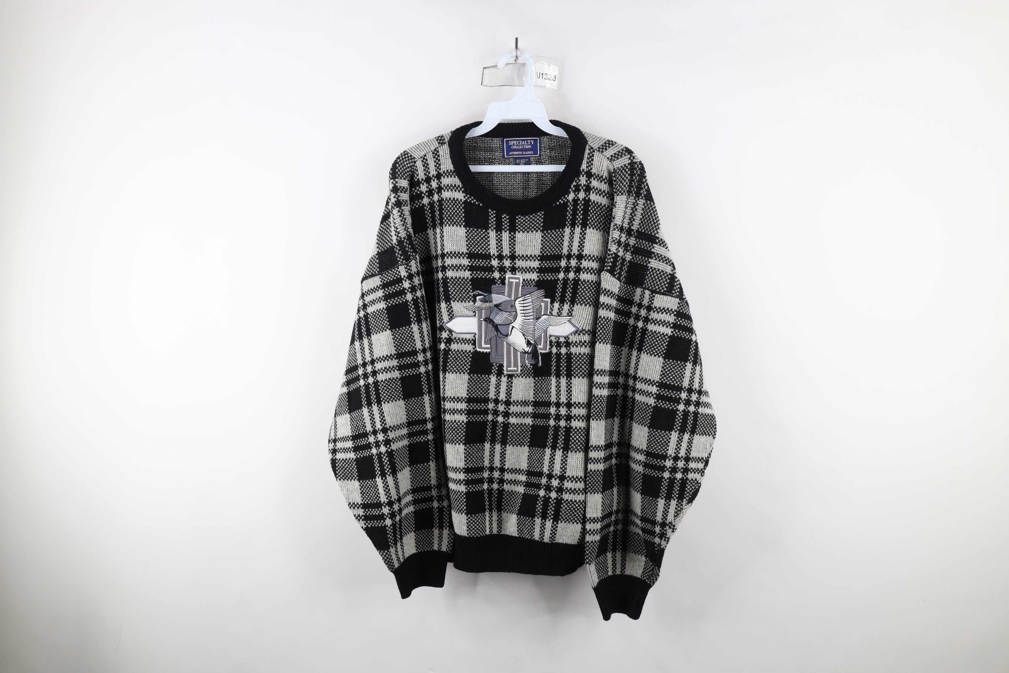 Vintage Vintage 90s Streetwear Nature Duck Crewneck Sweater Plaid Size US XL / EU 56 / 4 - 1 Thumbnail
