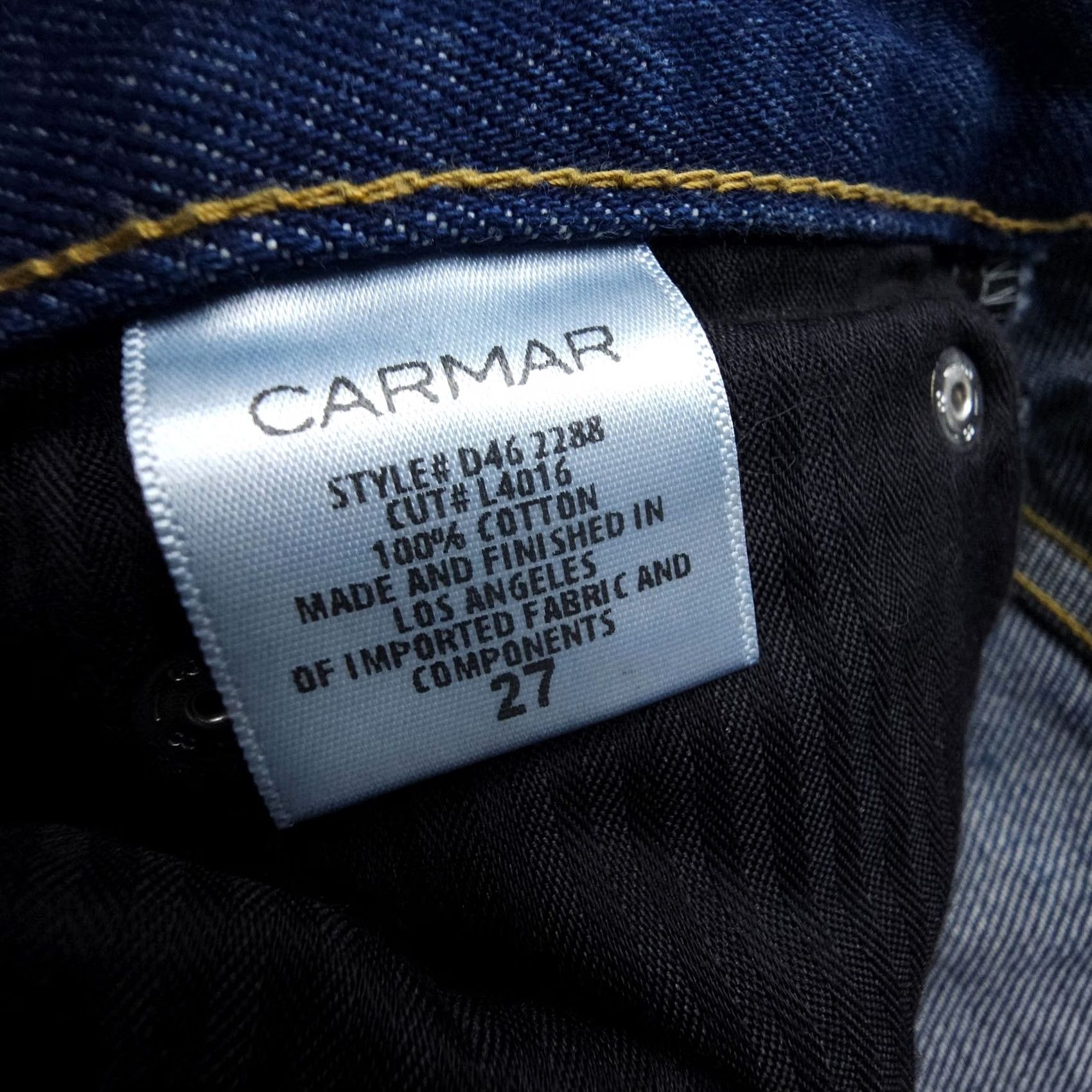 Vintage VINTAGE Carmar High Rise Straight Jeans Womens 27 Blue Dark Rigid Cotton Denim USA Made Size 27" / US 4 / IT 40 - 6 Thumbnail