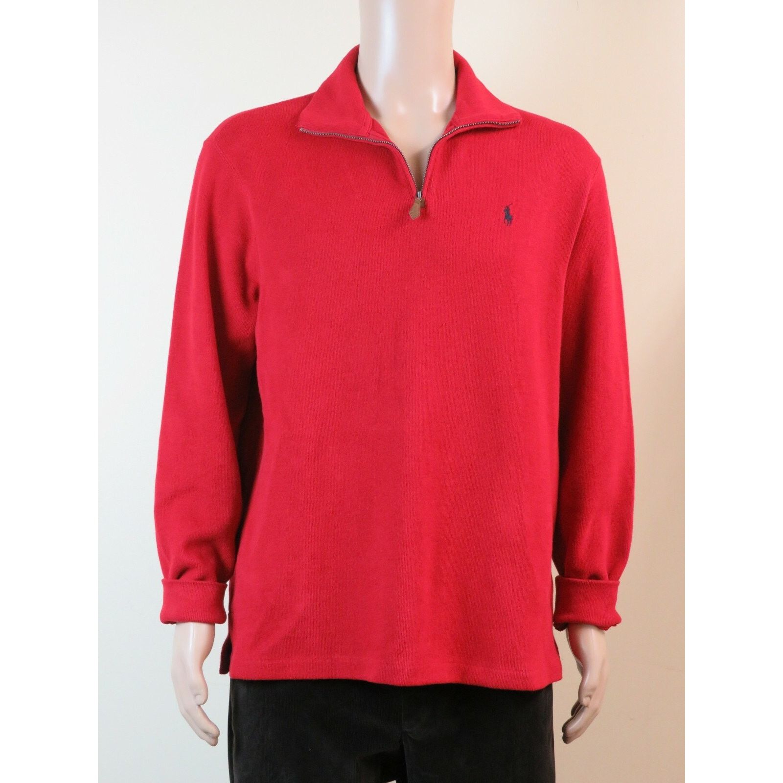 Ralph Lauren RALPH LAUREN POLO RED COTTON LONG SLEEVE 1/2 ZIP PULLOVER XL Size US XL / EU 56 / 4 - 1 Thumbnail
