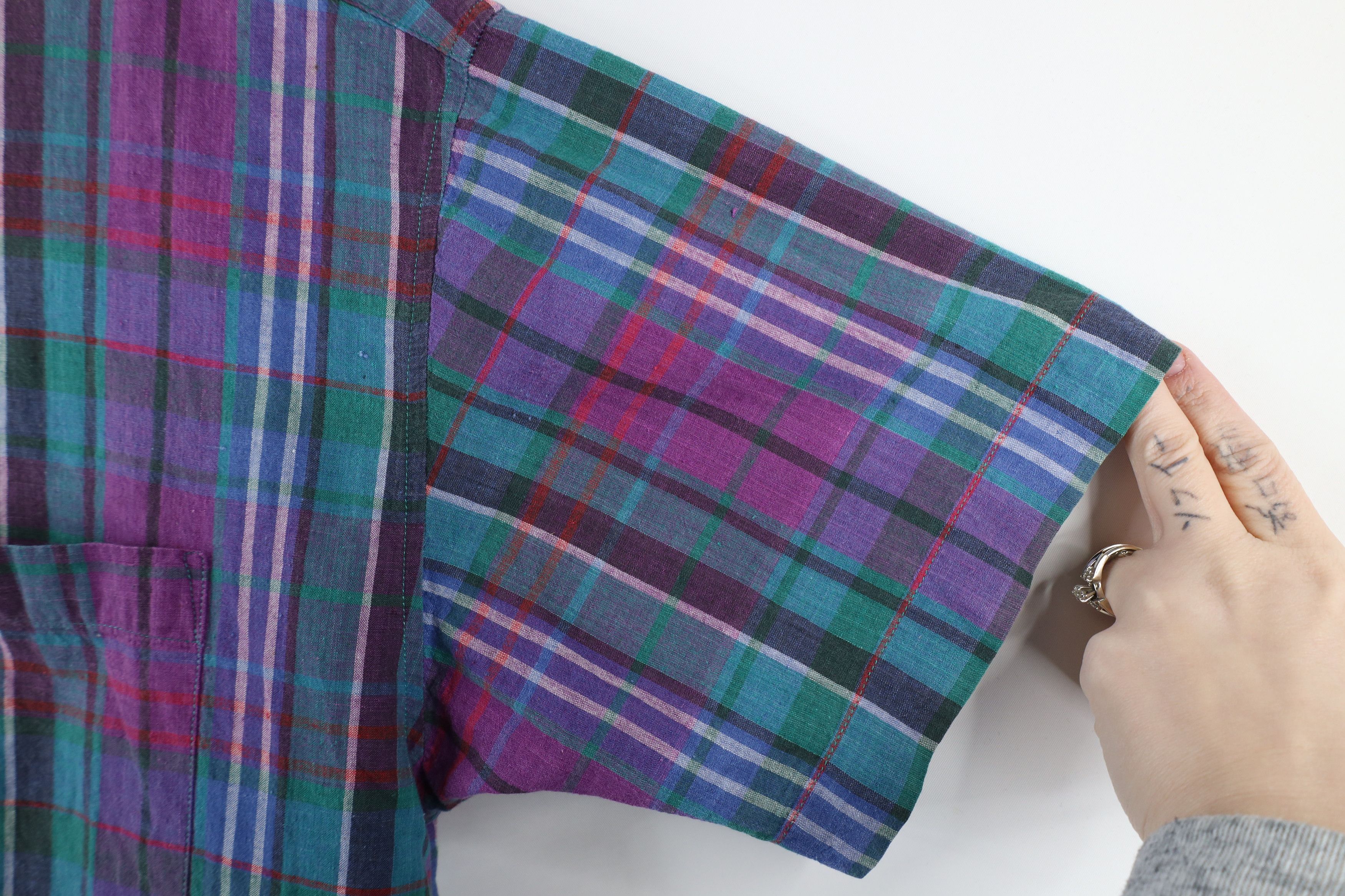 Vintage Vintage 90s Streetwear India Madras Plaid Button Down Shirt Size US M / EU 48-50 / 2 - 6 Thumbnail