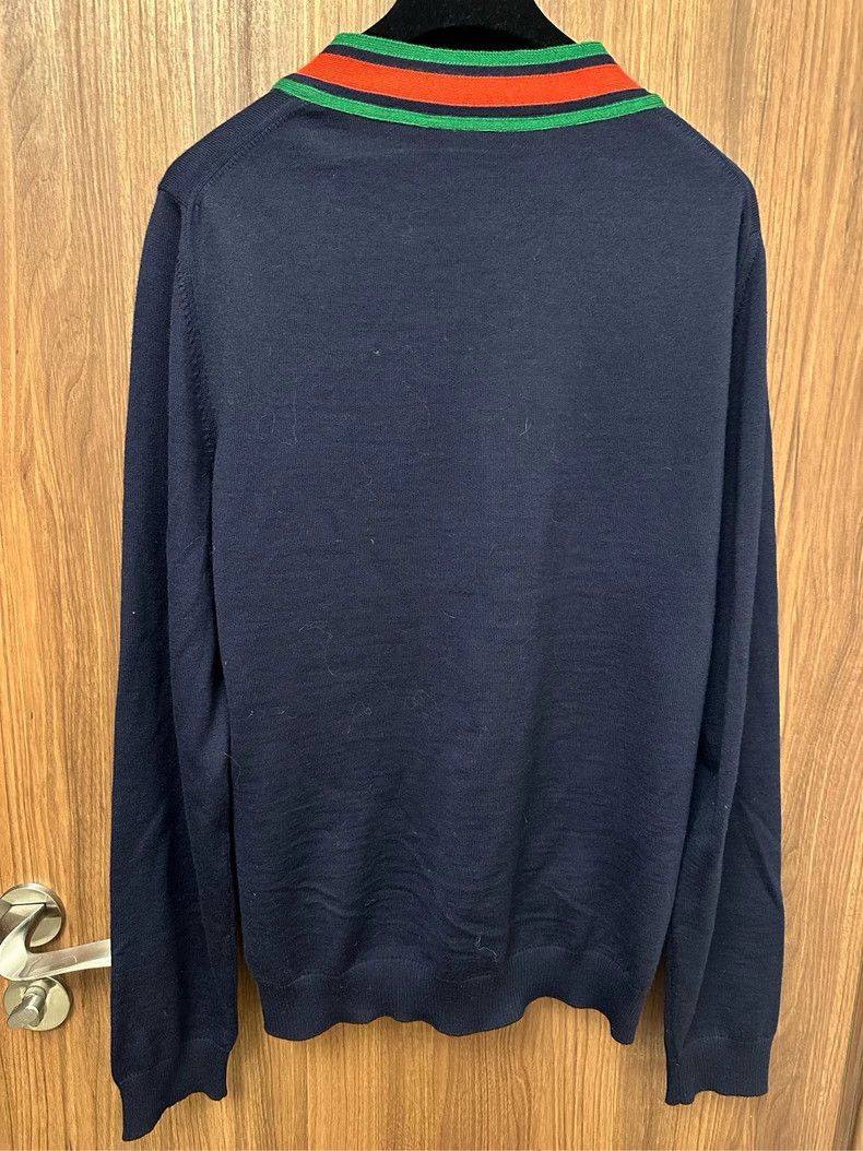 Gucci Gucci College-style V-neck sweater knitted cardigan sweate Size US M / EU 48-50 / 2 - 5 Thumbnail