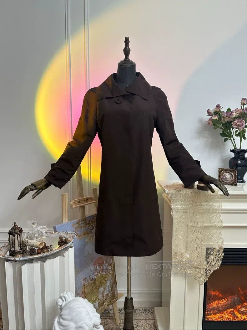 Hermes Hermes 1997FW vintage silk hidden-button mid-length trench Size S / US 4 / IT 40 - 2 Thumbnail