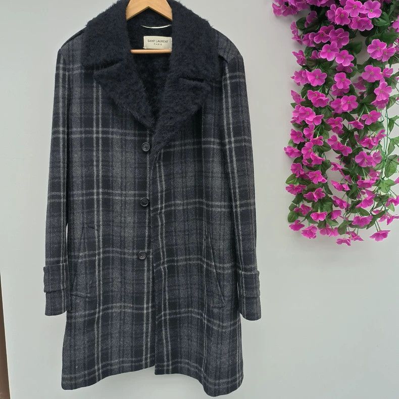 Saint Laurent Paris Saint Laurent Paris Autumn and winter plaid fur coat-2506 Size US M / EU 48-50 / 2 - 1 Thumbnail