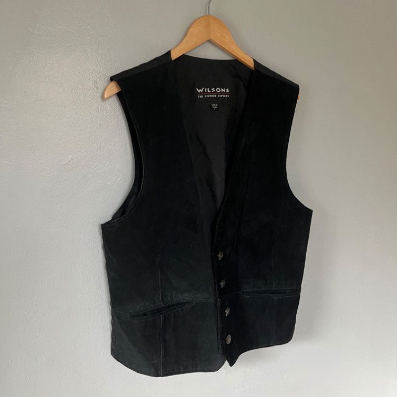 Wilson Wilsons Men's Black Suede Vest Large Size US S / EU 44-46 / 1 - 3 Thumbnail