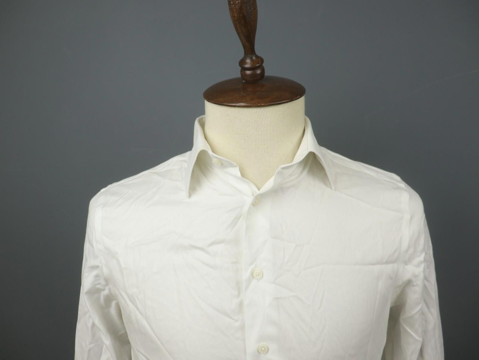 Suitsupply Suitsupply White Cotton Collared Slim Dress Shirt Size 40 Size 38R - 2 Thumbnail