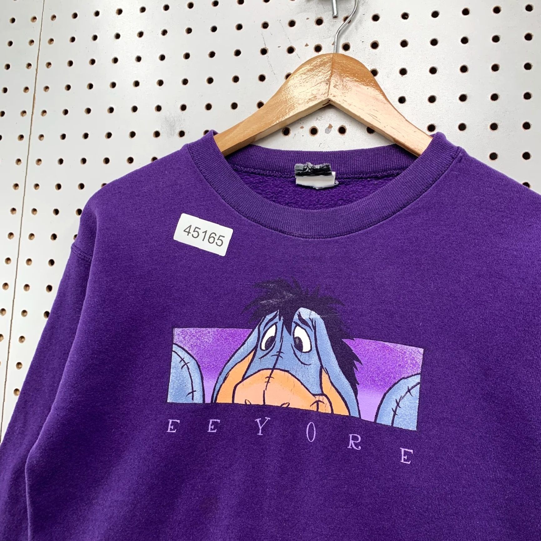 Disney VINTAGE Disney Eeyore Sweatshirt Womens Small Purple Distressed Fleece Crewneck Size S / US 4 / IT 40 - 4 Thumbnail