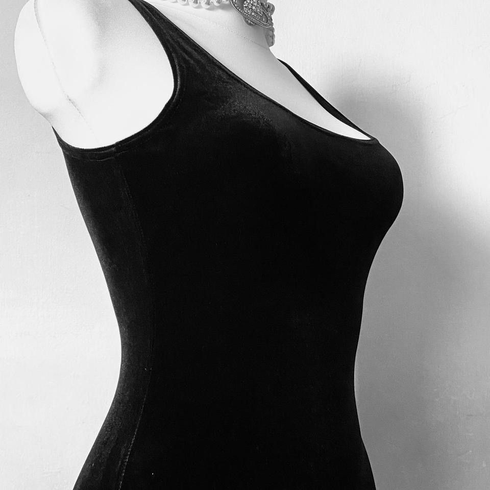 Vintage Vampira black velvet maxi dress Size S / US 4 / IT 40 - 4 Thumbnail