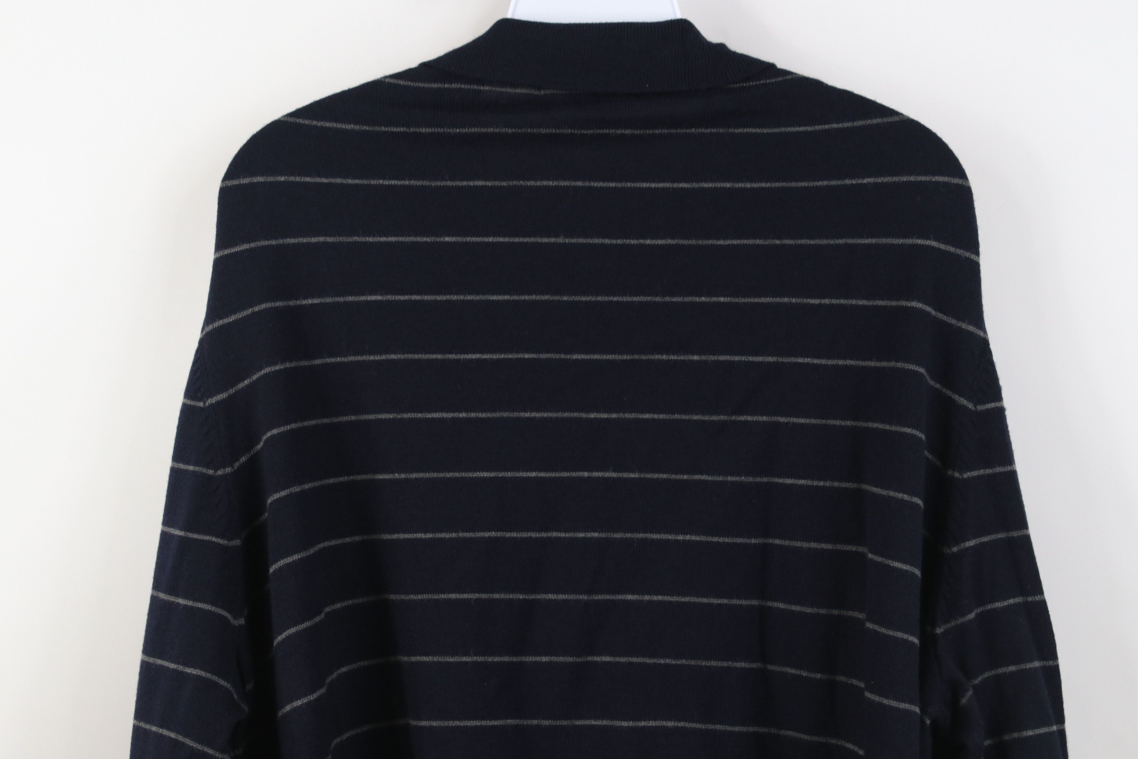 Eddie Bauer Vintage 90s Eddie Bauer Knit Striped Collared Sweater Blue Size US XL / EU 56 / 4 - 10 Thumbnail