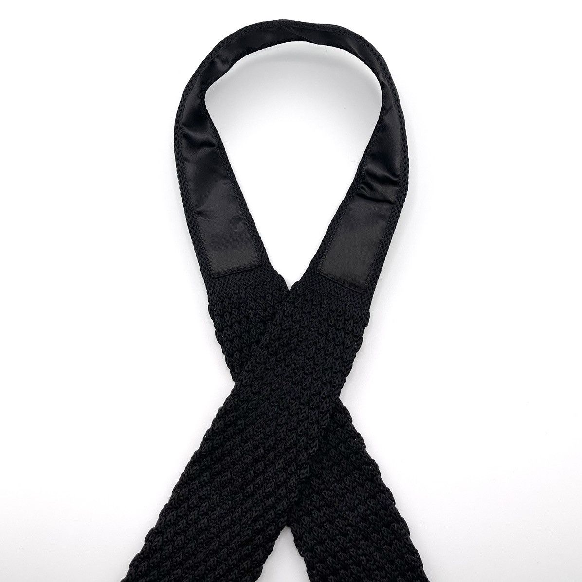 Other Men’s Black Knit Necktie & White Floral Pocket Square Size ONE SIZE - 8 Thumbnail