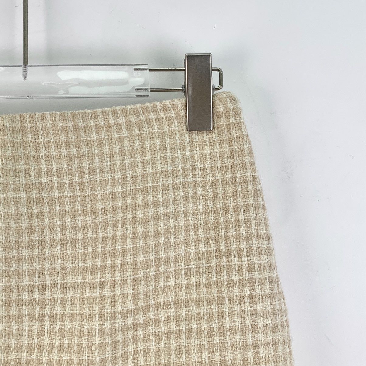 Miu Miu Miu Miu 23 Style Beige Check Wool Tweed Mini Skirt K26WX Size 25" / US 0 / IT 36 - 3 Thumbnail