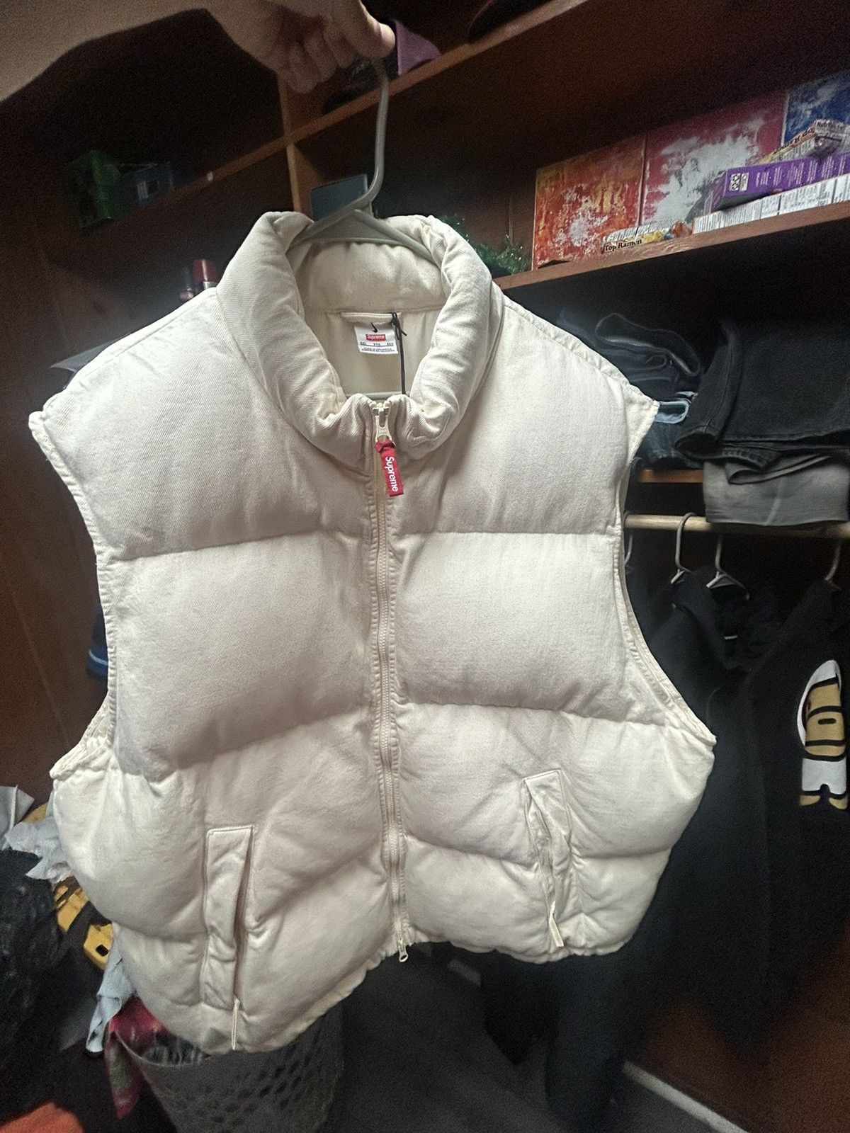Nike × Supreme Supreme x Nike Denim Puffer Vest WHITE XXL Size US XXL / EU 58 / 5 - 6 Thumbnail