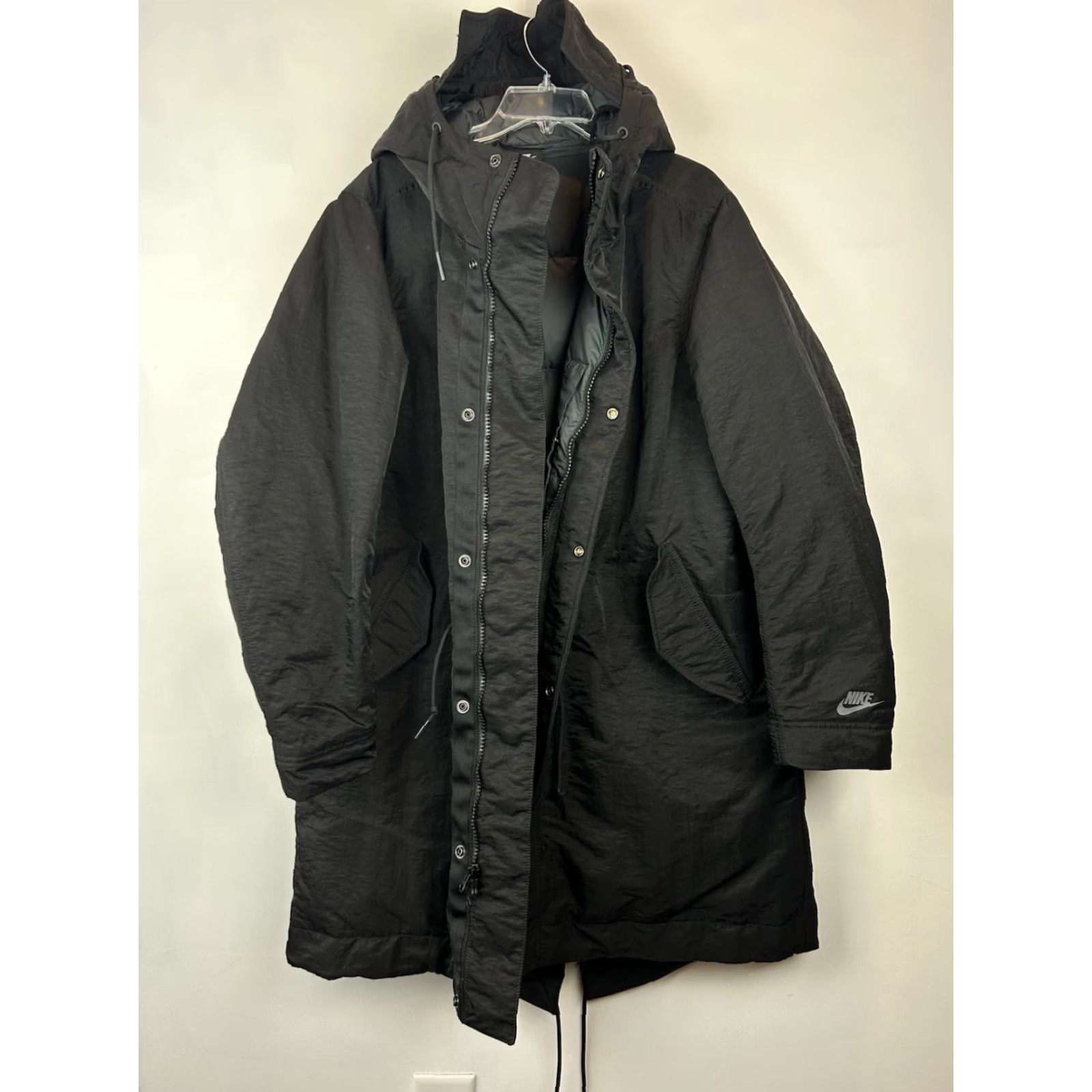 Nike Nike Sportswear Parka Coat Jacket Parka Hooded Long Sleeve Zip Down Black Men L Size Mens Activewear Winter Size US L / EU 52-54 / 3 - 7 Thumbnail