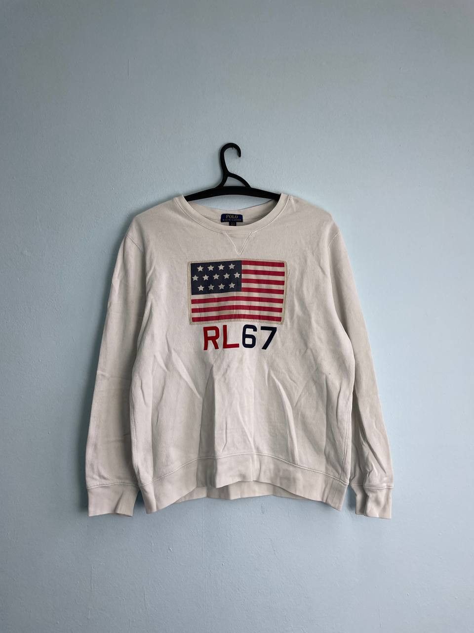 Polo Ralph Lauren × Vintage Vintage Sweater Ralph Lauren USA Flag Big Logo Size US L / EU 52-54 / 3 - 1 Thumbnail
