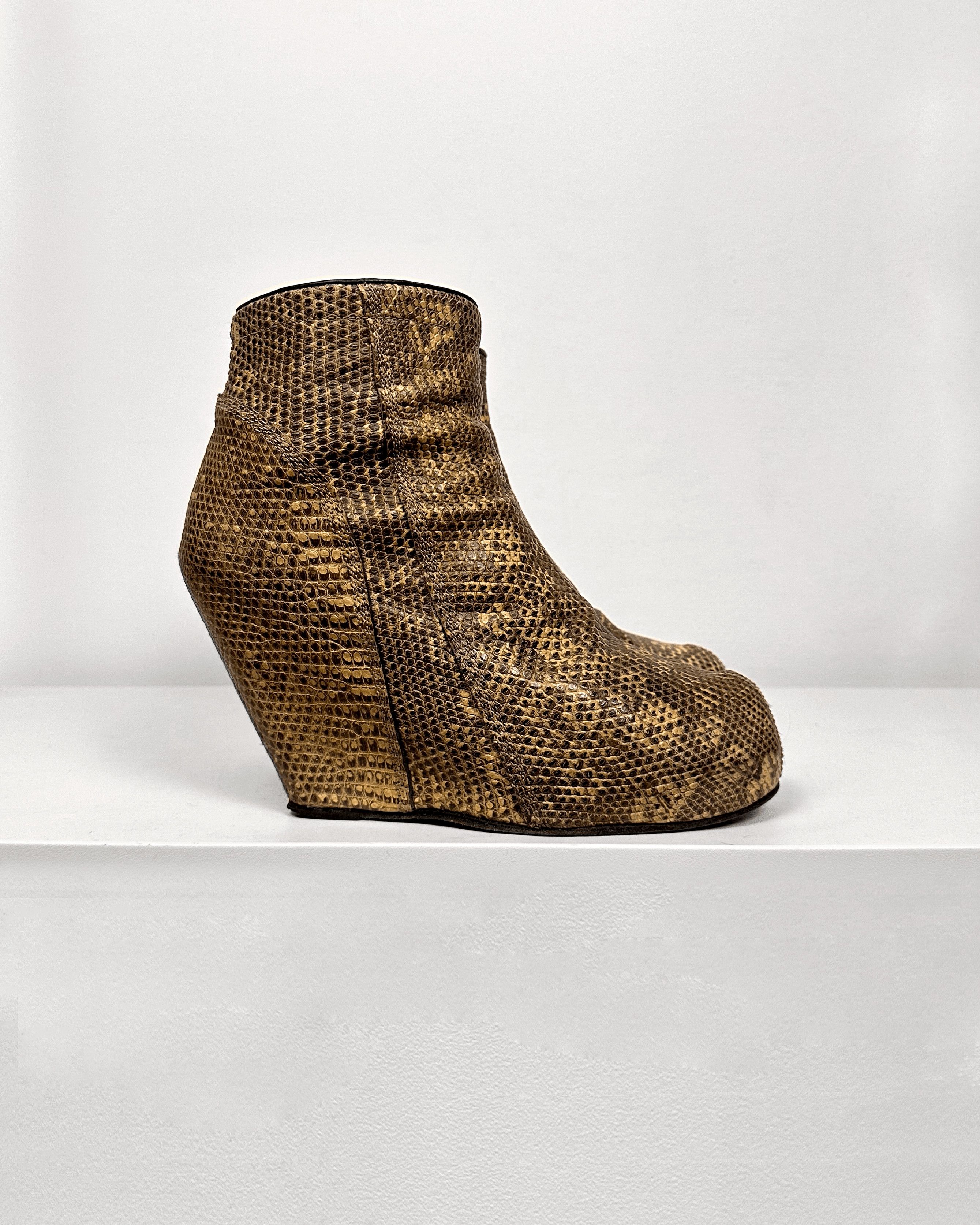 Rick Owens Rick Owens Lizard Leather Wedge Boots Size US 7 / EU 40 - 3 Thumbnail