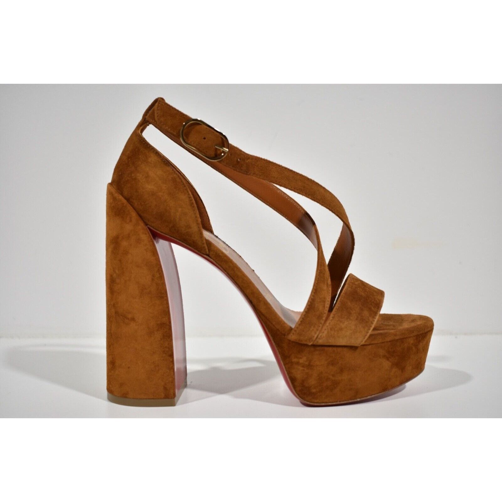 Christian Louboutin Movida Sandal 130 Foxy Brown Suede Platform Heel Pump 40.5 Size US 10.5 / IT 40.5 - 2 Thumbnail