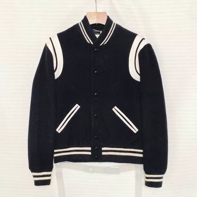 Saint Laurent Paris Saint Laurent Striped Varsity Jacket Size US S / EU 44-46 / 1 - 1 Thumbnail