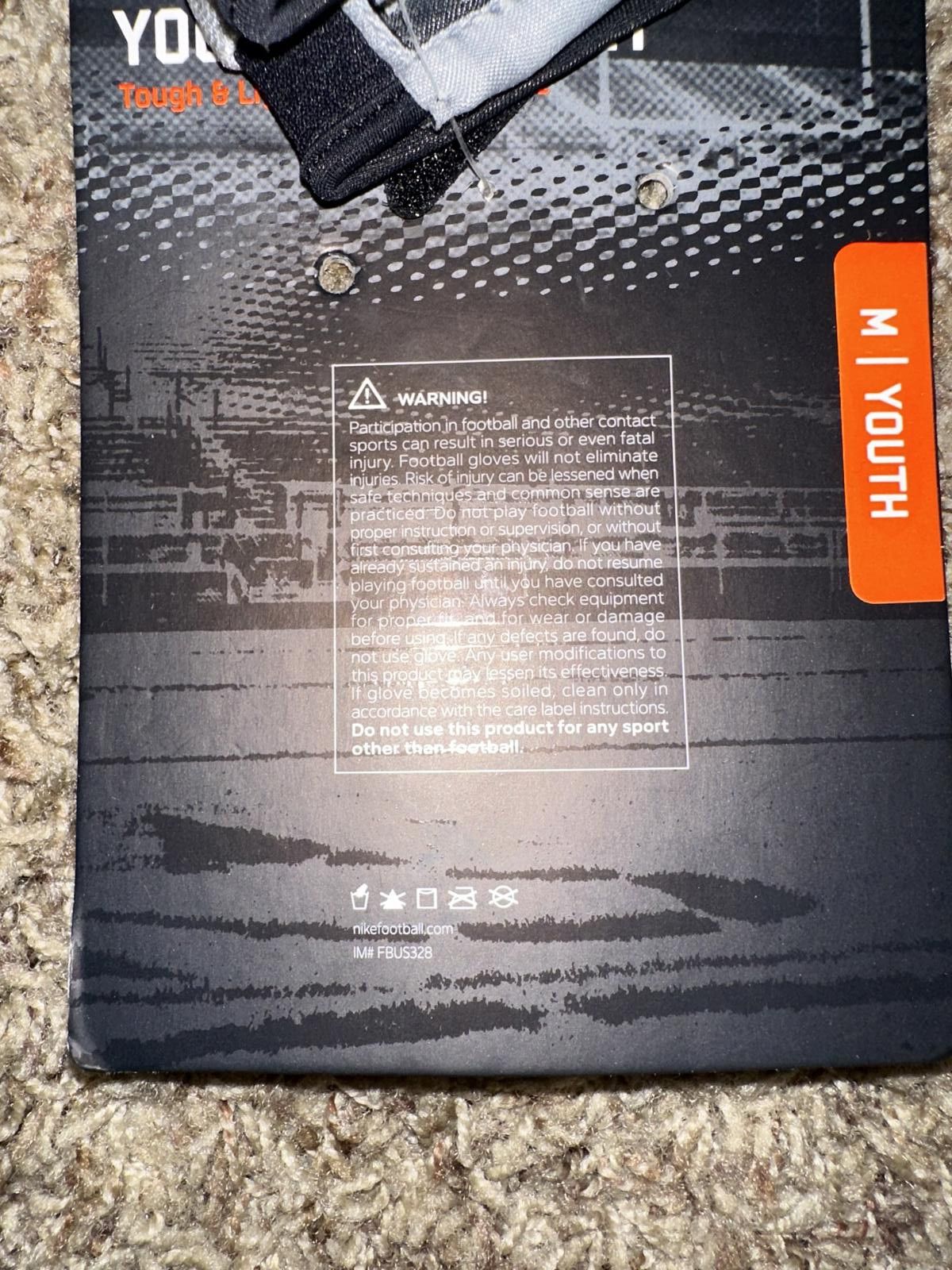 Nike Nike Boys Youth VaporJet Magnigrip Football Receiver Gloves Size ONE SIZE - 4 Thumbnail