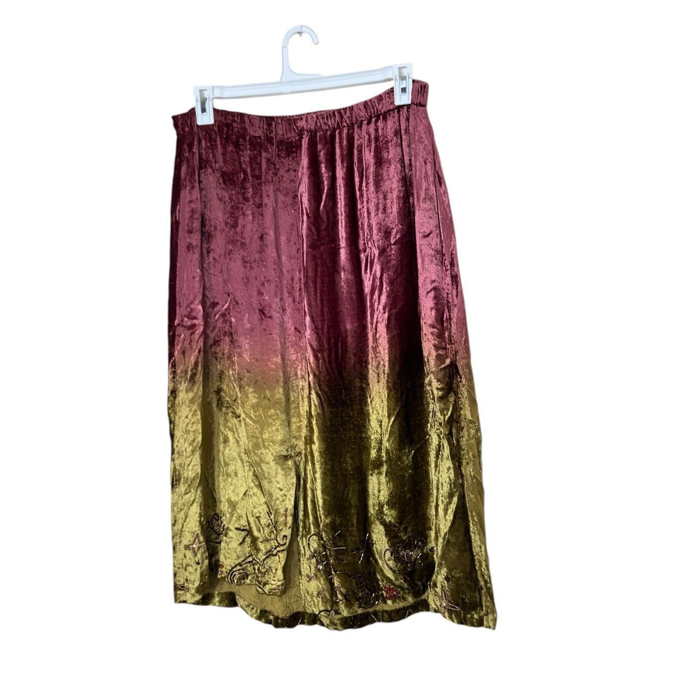 Other Vintage Bridgewater Studio Purple Green Velvet Maxi Dress be Size 36" / US 14 / IT 50 - 7 Thumbnail