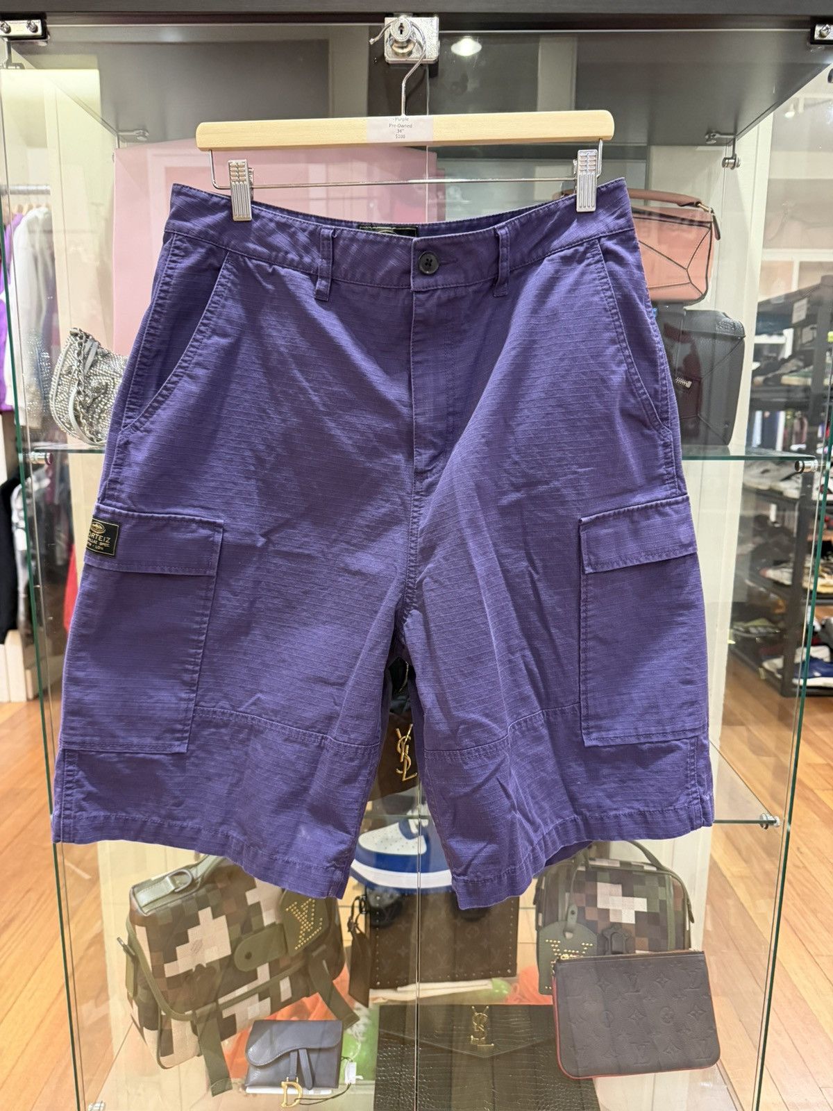 Corteiz Corteiz Cargo Shorts - Purple Size US 33 - 1 Thumbnail