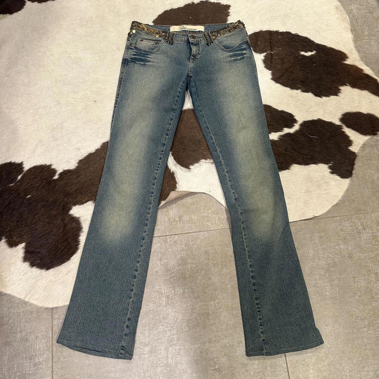 Other Vintage Blumarine Women's Low Rise Embellished Flare Jeans Size 28" / US 6 / IT 42 - 1 Thumbnail