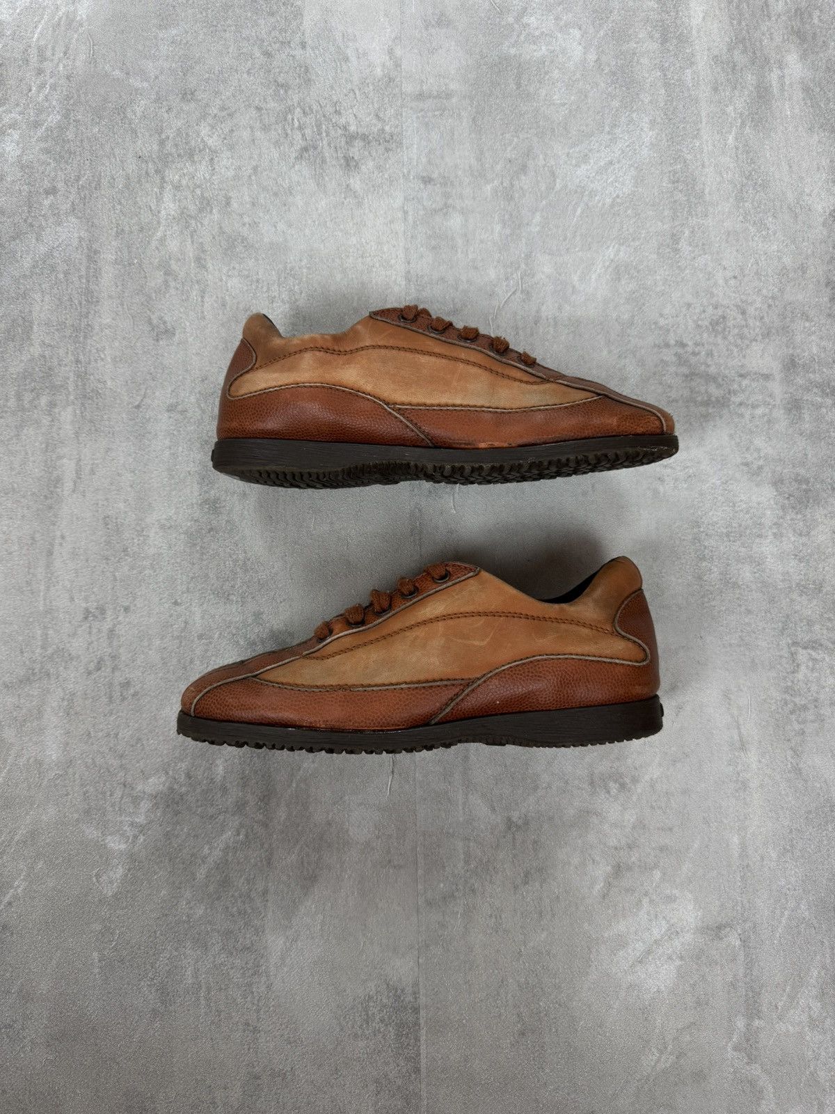 Hogan Hogan Womens Leather Brown Low Top Sneakers Vintage Size 36 Size US 6 / IT 36 - 3 Thumbnail