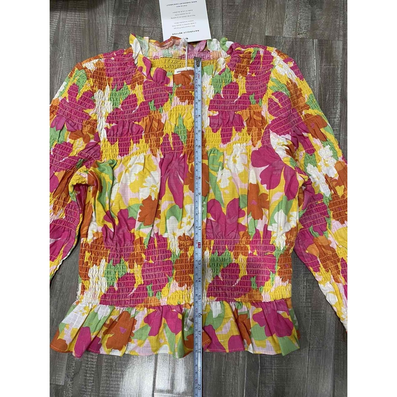 & Other Stories SABO Mica Shirred Women Top Multicolor Cotton Size L A003300 Size L / US 10 / IT 46 - 10 Thumbnail