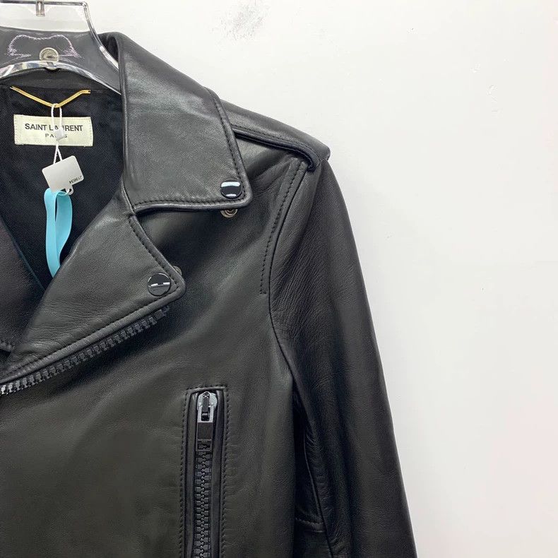 Saint Laurent Paris Saint Laurent Paris Black sheepskin lapel long sleeve diag Size S / US 4 / IT 40 - 3 Thumbnail