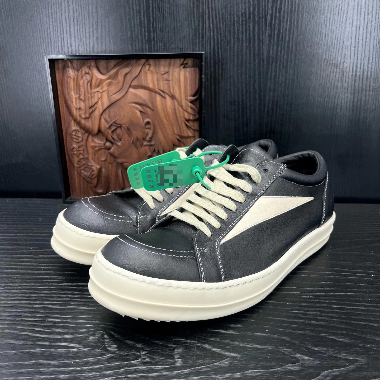 Rick Owens Patent Black Lowtop Sneakers 44 Men - www 