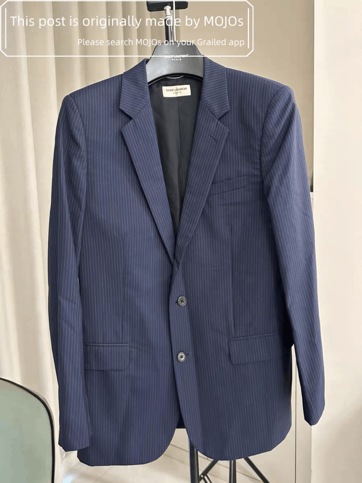 Saint Laurent Paris Sz 48 Saint Laurent Paris 14SS Stripe Blaazer mojos5712 Size US M / EU 48-50 / 2 - 1 Thumbnail