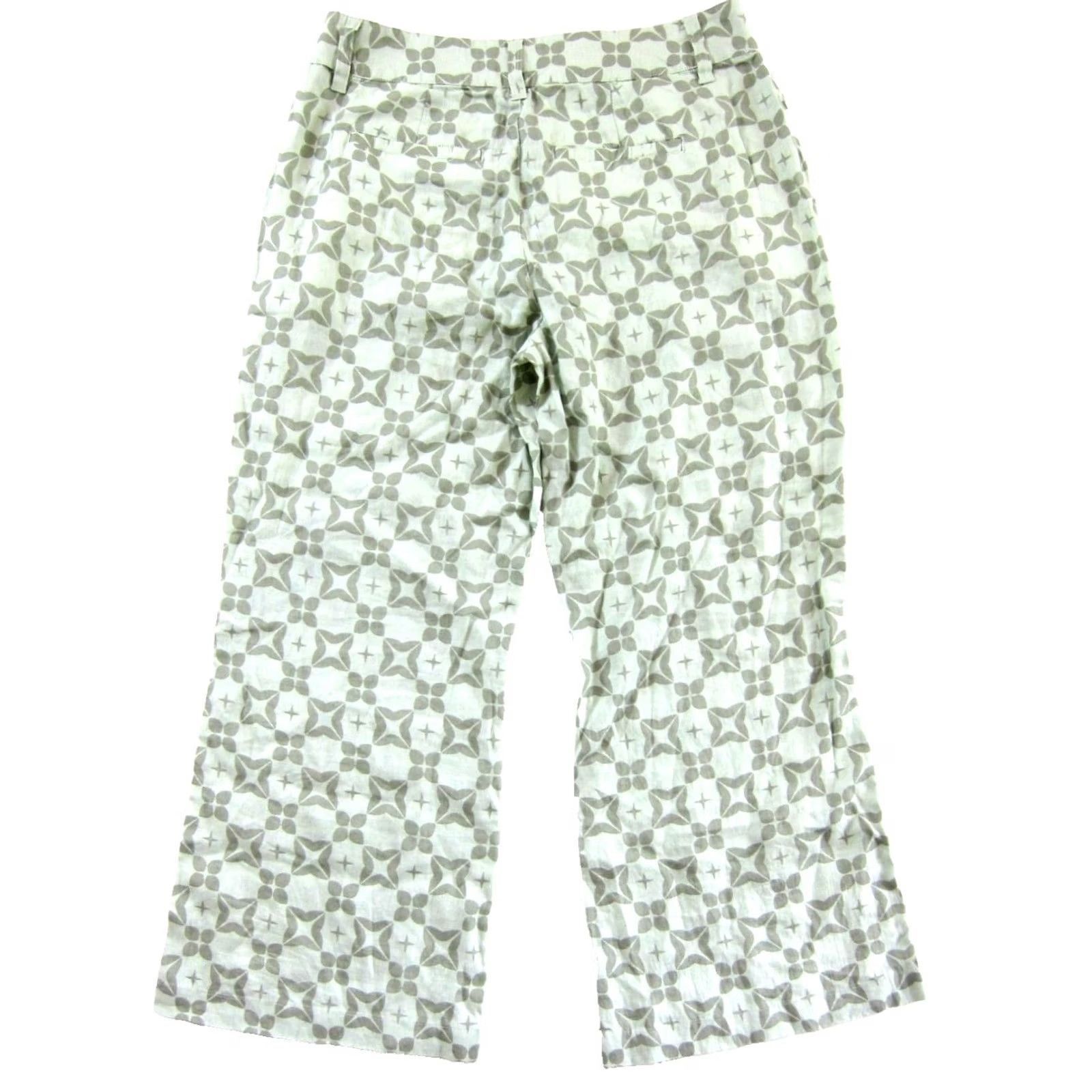 Vintage Society Social Crown & Ivy 100% Linen Green Wide-Leg Pant 8 Sleeveless Blouse M Set Size M / US 6-8 / IT 42-44 - 5 Thumbnail