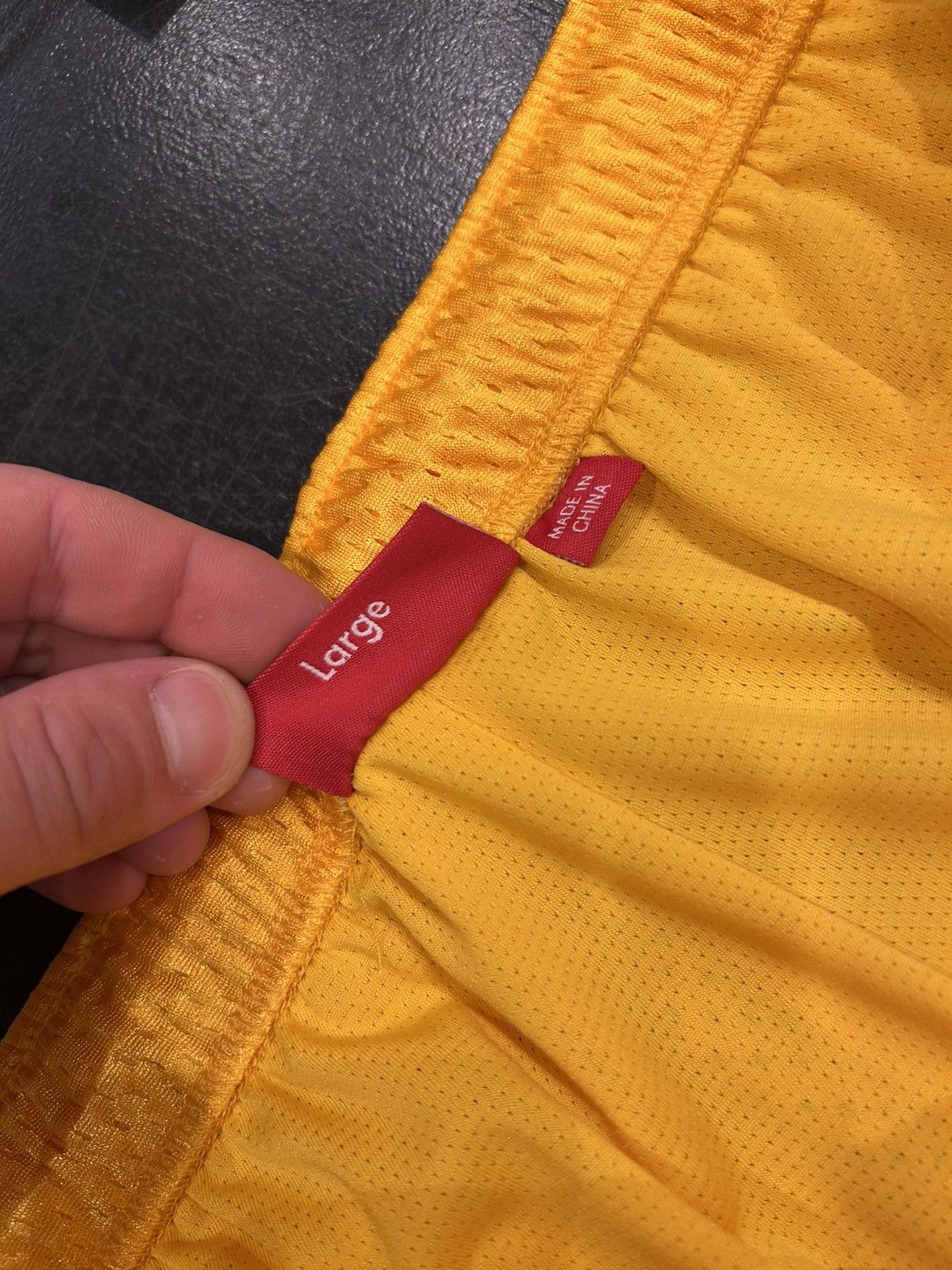 Supreme Supreme Mesh Box Logo Shorts - Yellow Size US 34 / EU 50 - 4 Thumbnail
