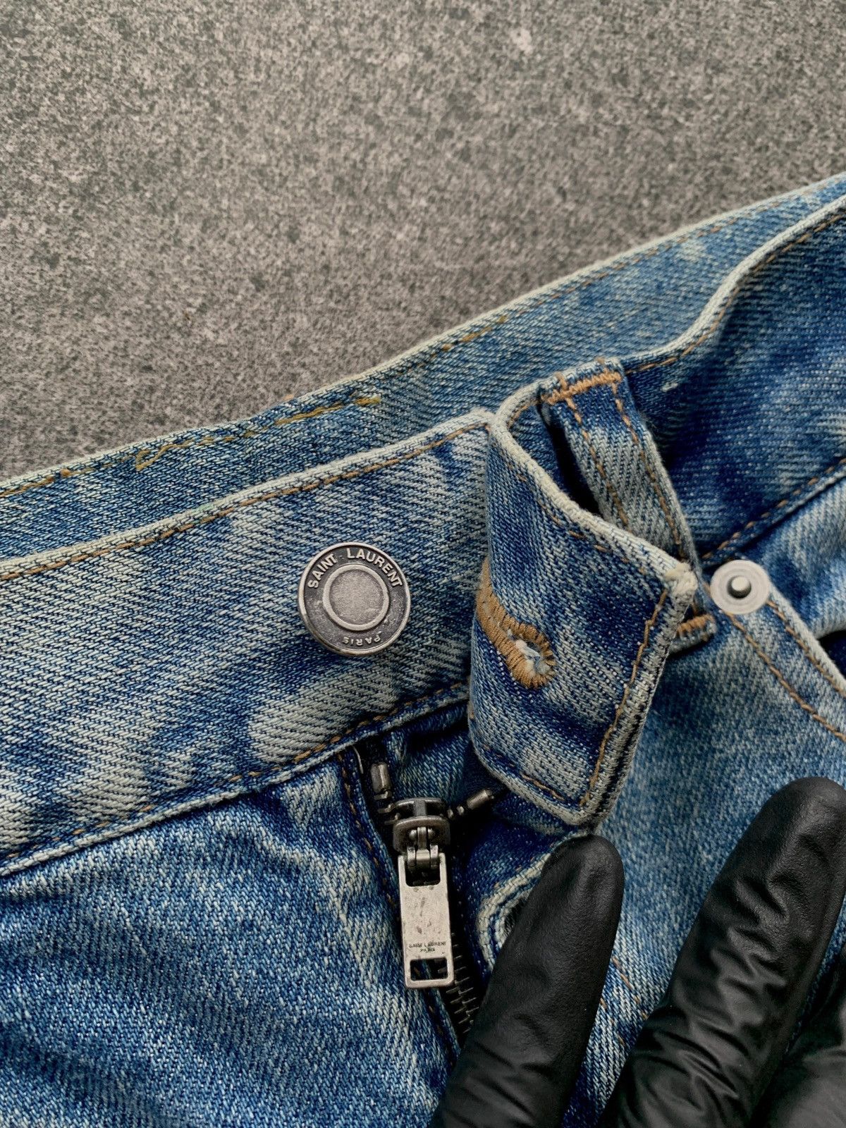 Saint Laurent Paris FREE TAX! D03 Light Wash Skinny Denim Jeans Size US 31 - 3 Thumbnail