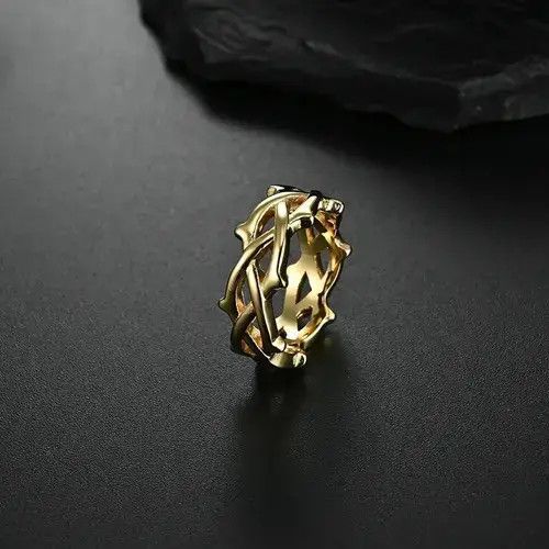 High Sport × Jewelry × Ring Of Fire 9mm Stainless Steel Vine Ring Gold Size ONE SIZE - 3 Thumbnail