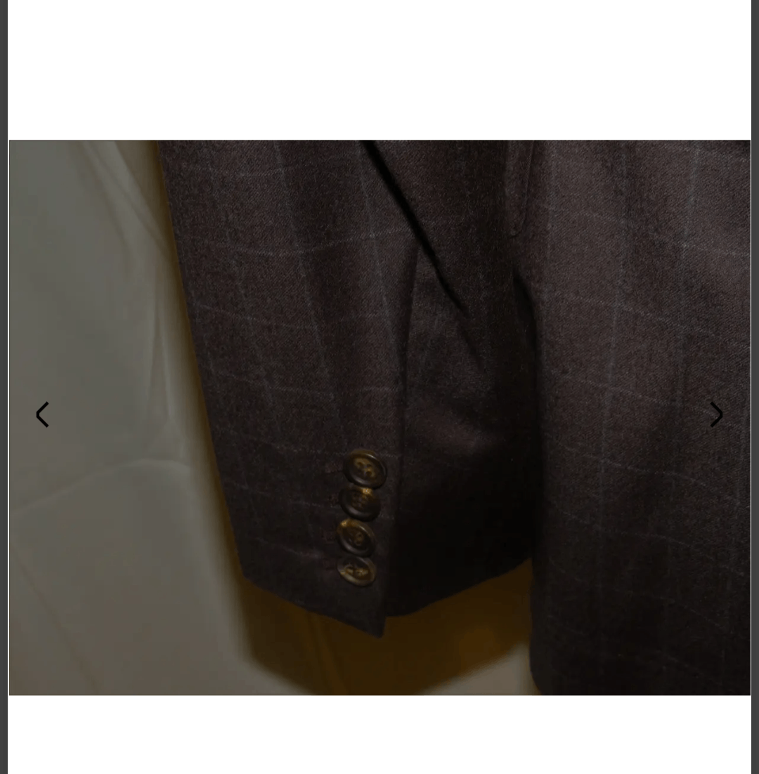 Brunello Cucinelli Brown Windowpane Double Breasted Blazer 40 NWT $2995 Size 40R - 7 Thumbnail