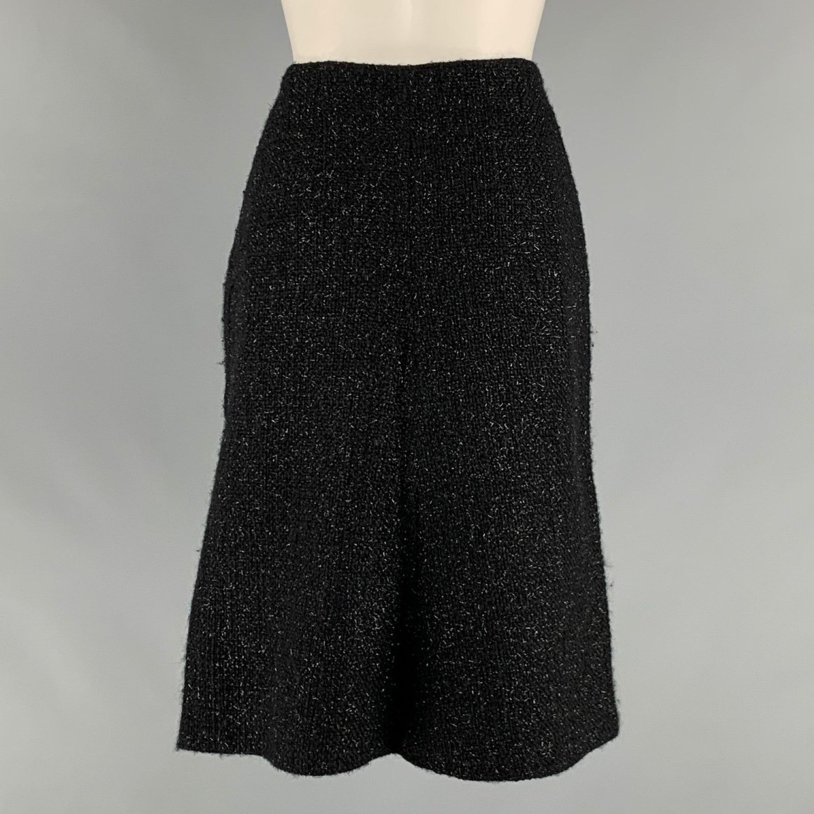 Other GUNEX Size 8 Black Shiny A-Line Skirt Size 30" / US 8 / IT 44 - 4 Thumbnail