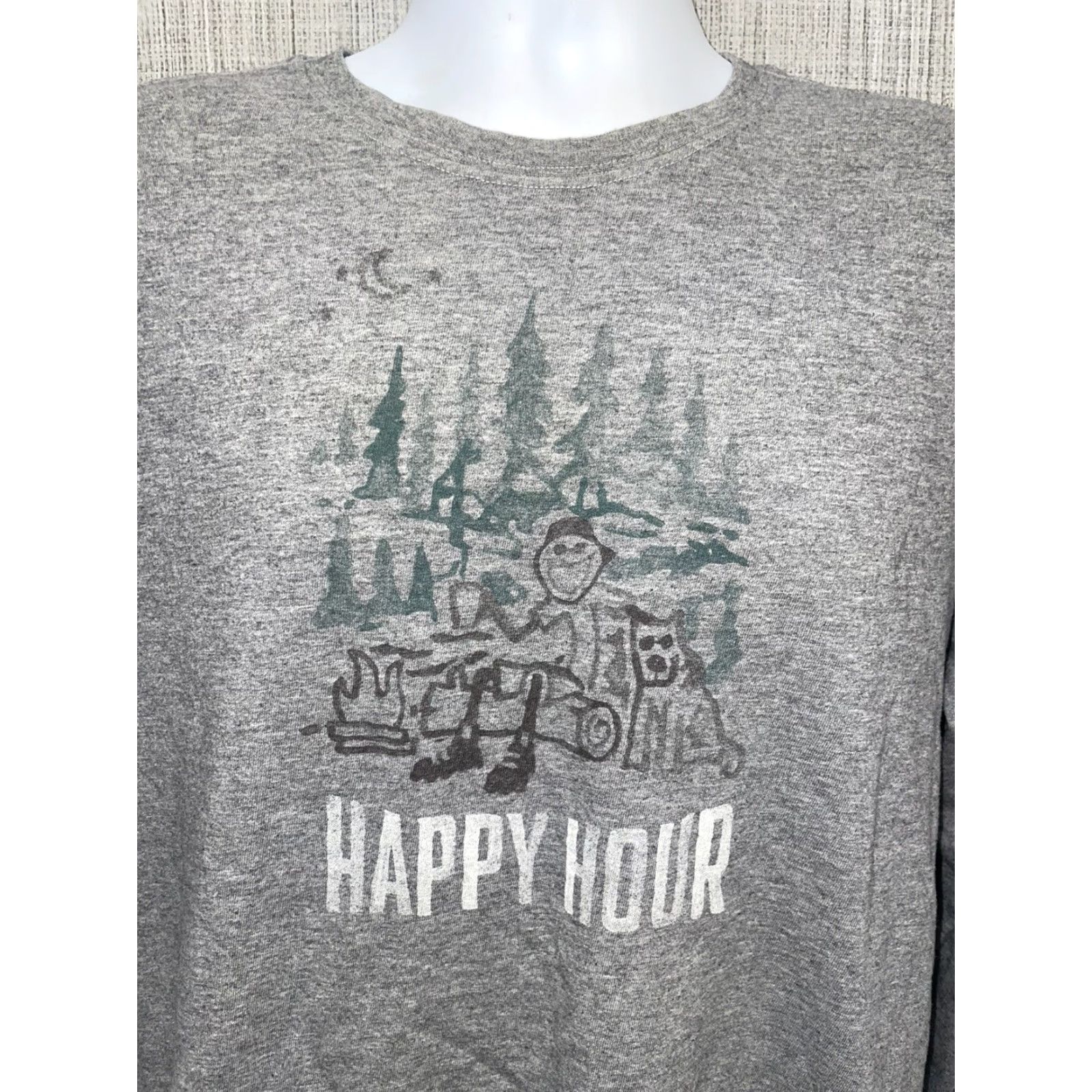 Life is Good Life Is Good Classic Fit Grey Long Sleeve Graphic T-Shirt Mens M Size US M / EU 48-50 / 2 - 2 Thumbnail