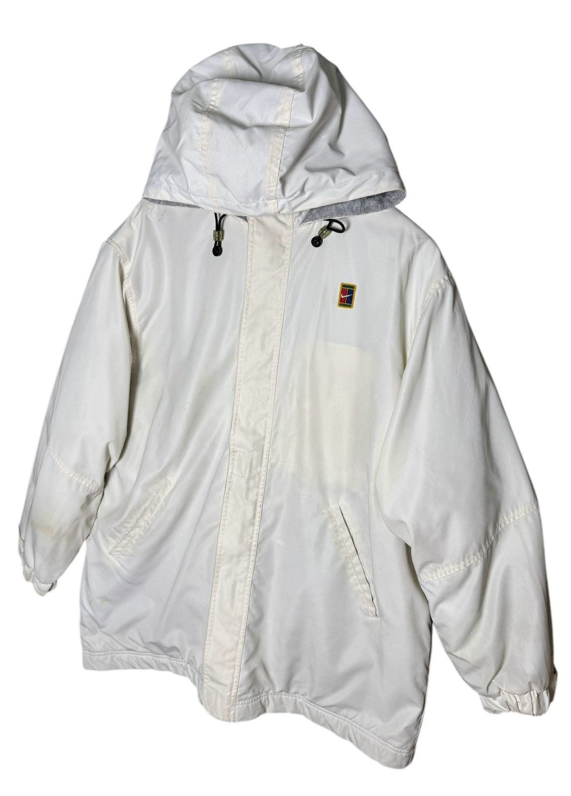 Nike × Vintage Vintage Nike Tennis Court Swoosh Parka Jacket Size L / US 10 / IT 46 - 3 Thumbnail
