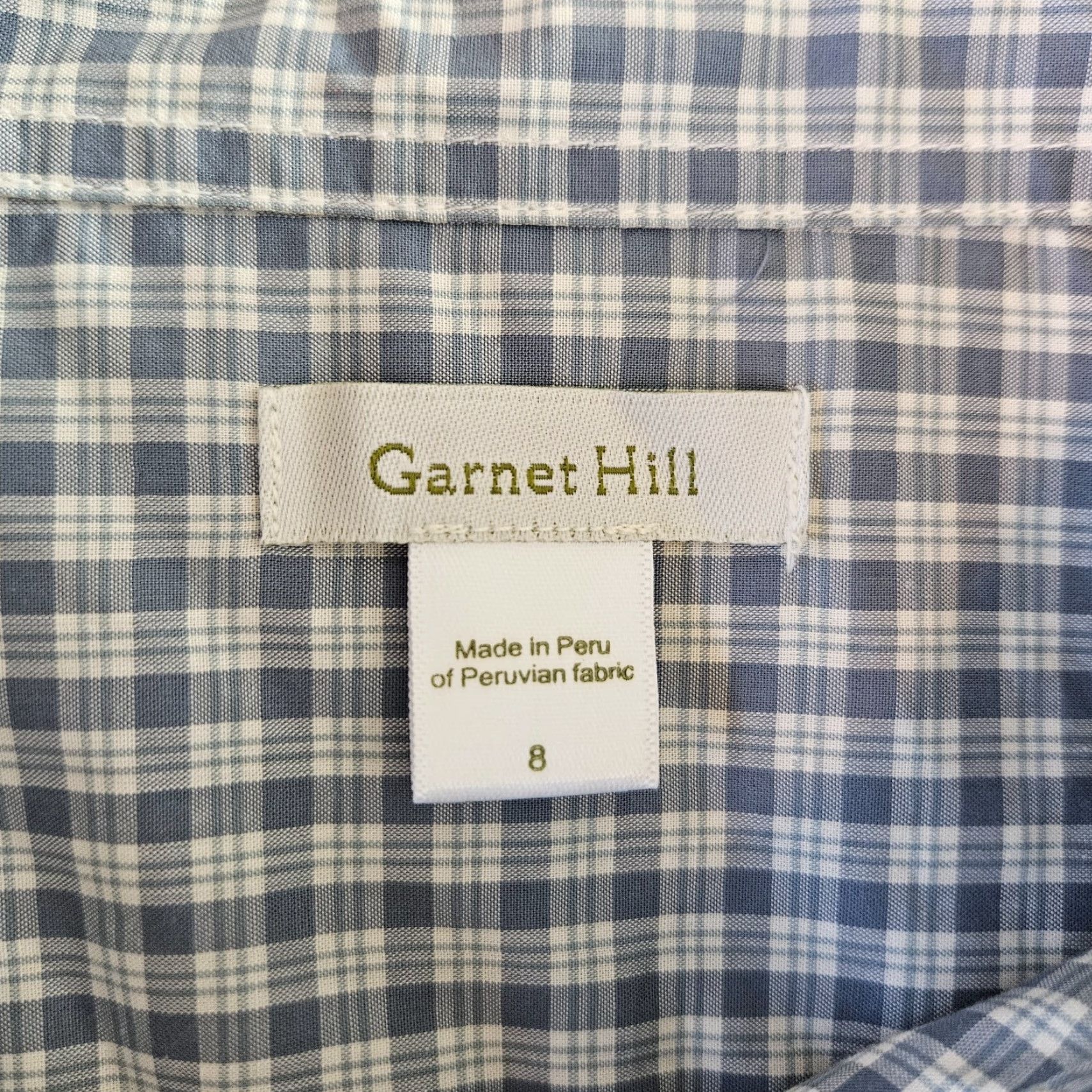 Vintage Garnet Hill Womens Button Up Top Sz 8 Blue Plaid Long Sleeve Shirt Womens Regular Size 8 Blue Plaid Button-Up Top Size M / US 6-8 / IT 42-44 - 4 Thumbnail