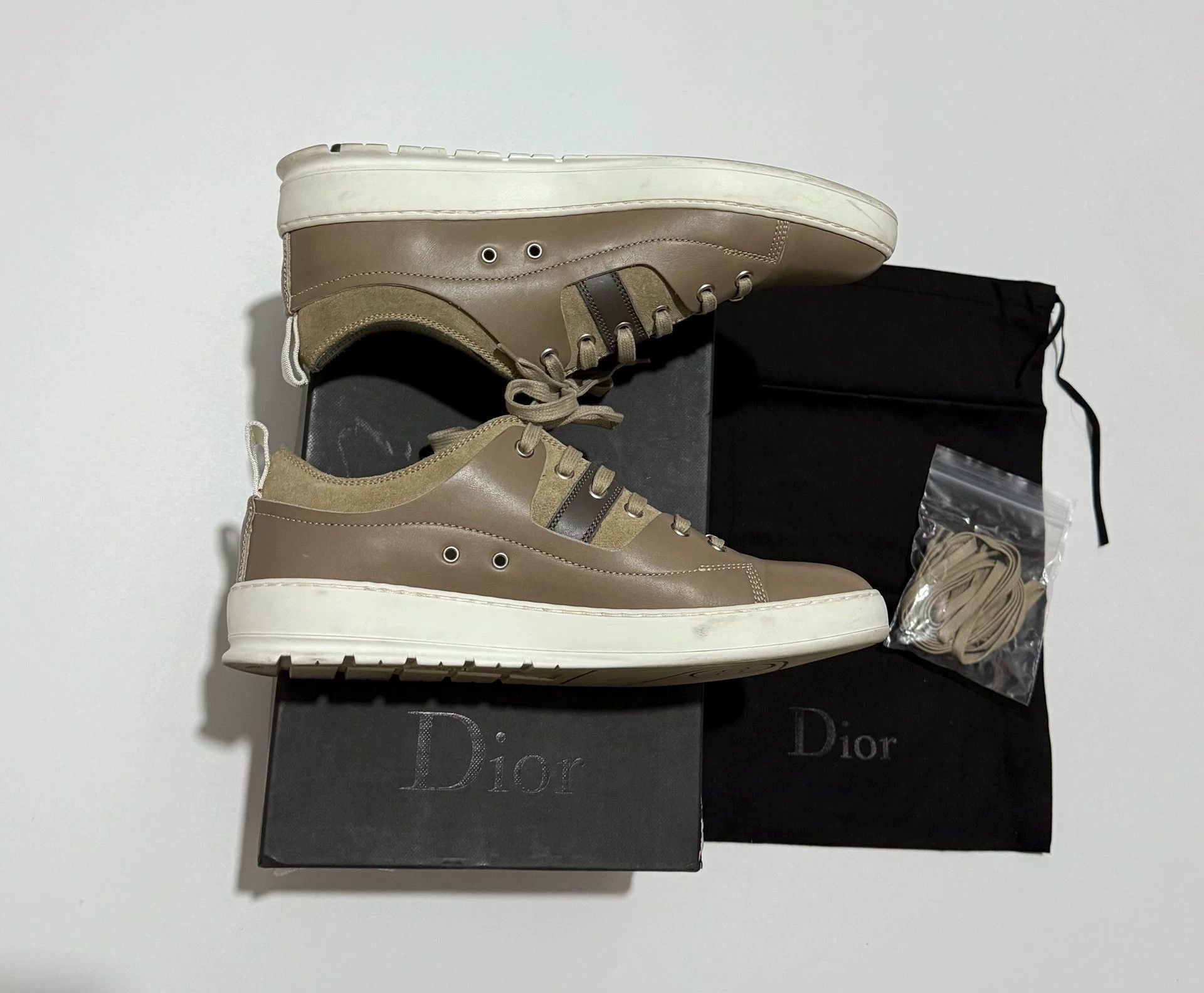 Dior Dior Khaki Leather Loafers - Size 42 (28cm) - EUC Size US 9 / EU 42 - 4 Thumbnail
