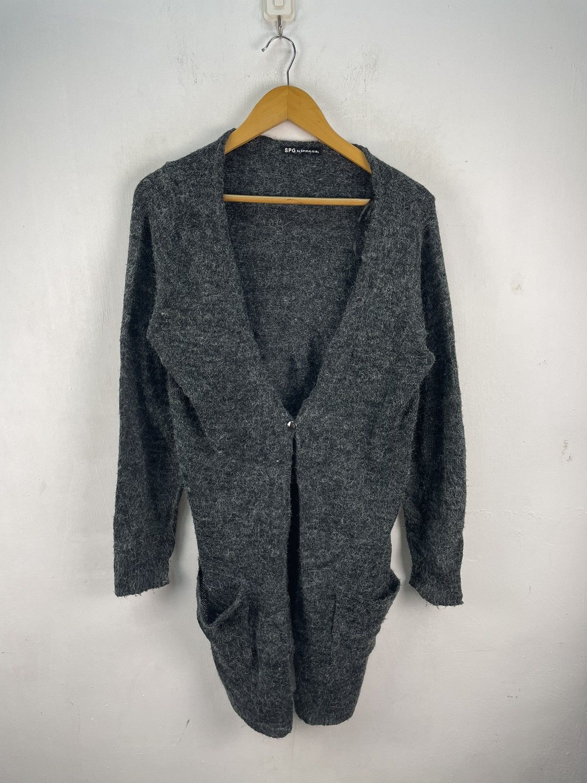 If Six Was Nine × Le Grande Bleu (L.G.B.) Vintage Mohair Cardigan Overcoat Jacket Kurt Cobain Style Size M / US 6-8 / IT 42-44 - 2 Thumbnail