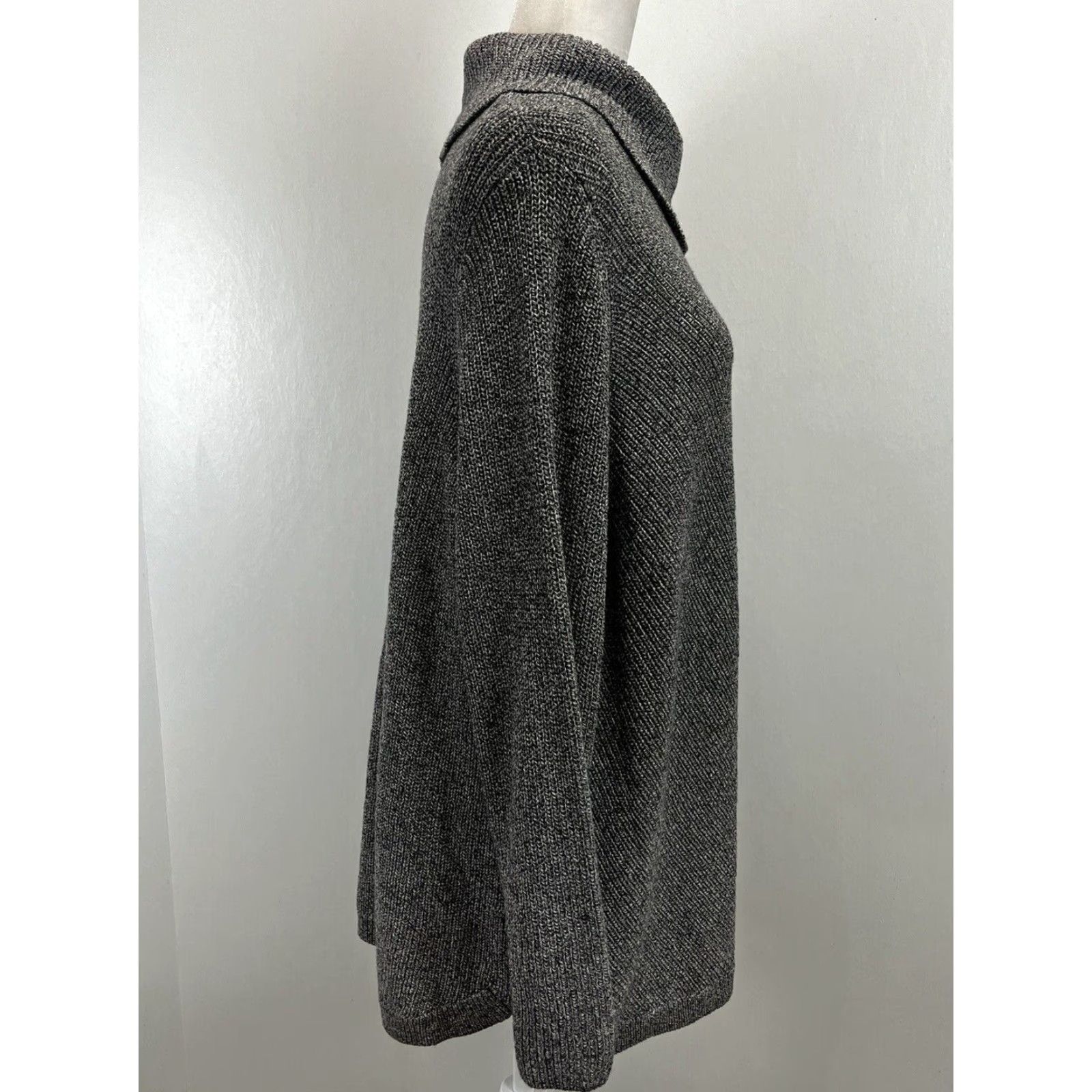 Talbots Talbots Sweater Women 3XP Petite Plus Size Grey Split Turtleneck Tunic Knit Size XXL / US 16-18 / IT 52-54 - 4 Thumbnail