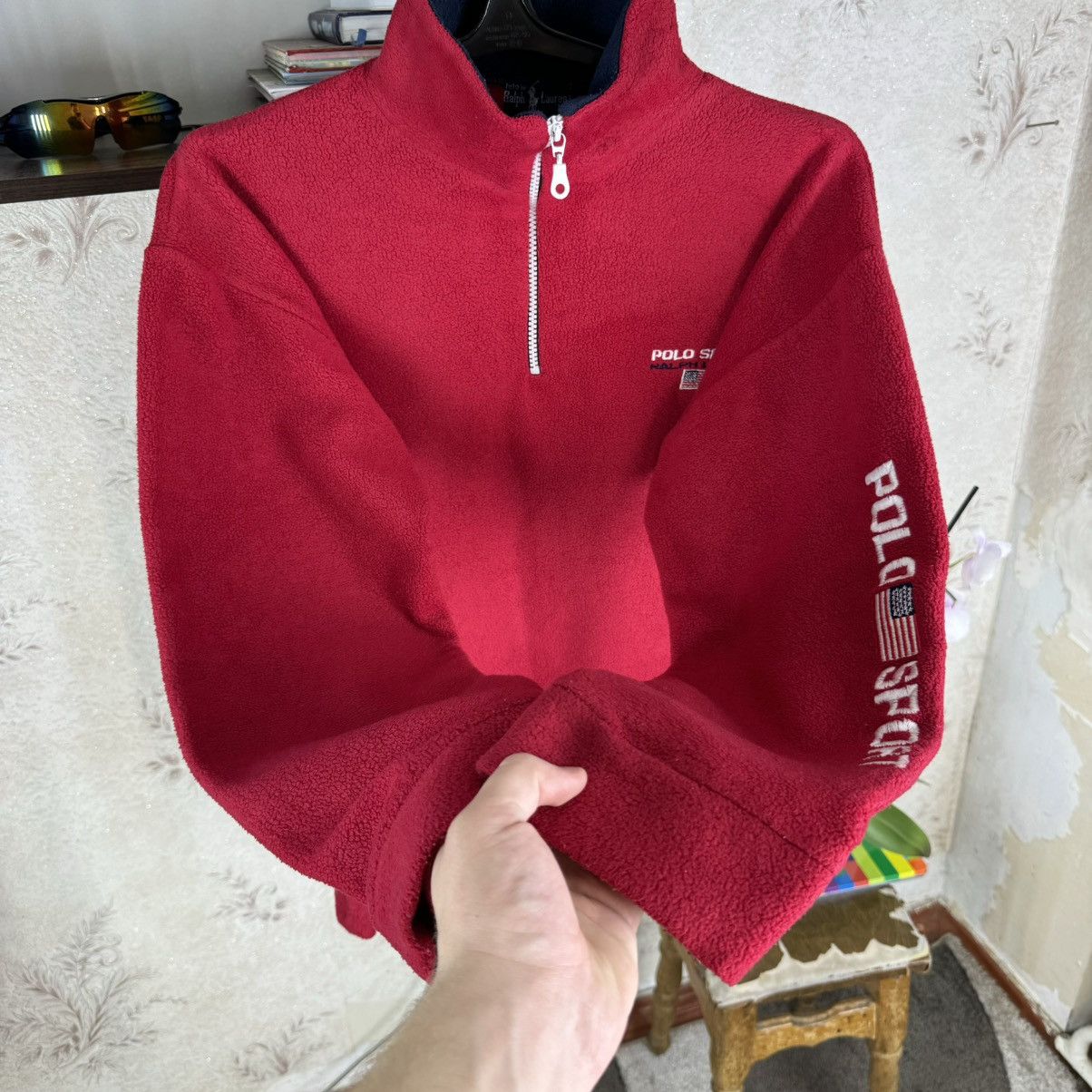 Polo Ralph Lauren × Vintage Vintage 90s Ralph Lauren Polo Sport Fleece Red XL Luxury Size US XL / EU 56 / 4 - 6 Thumbnail
