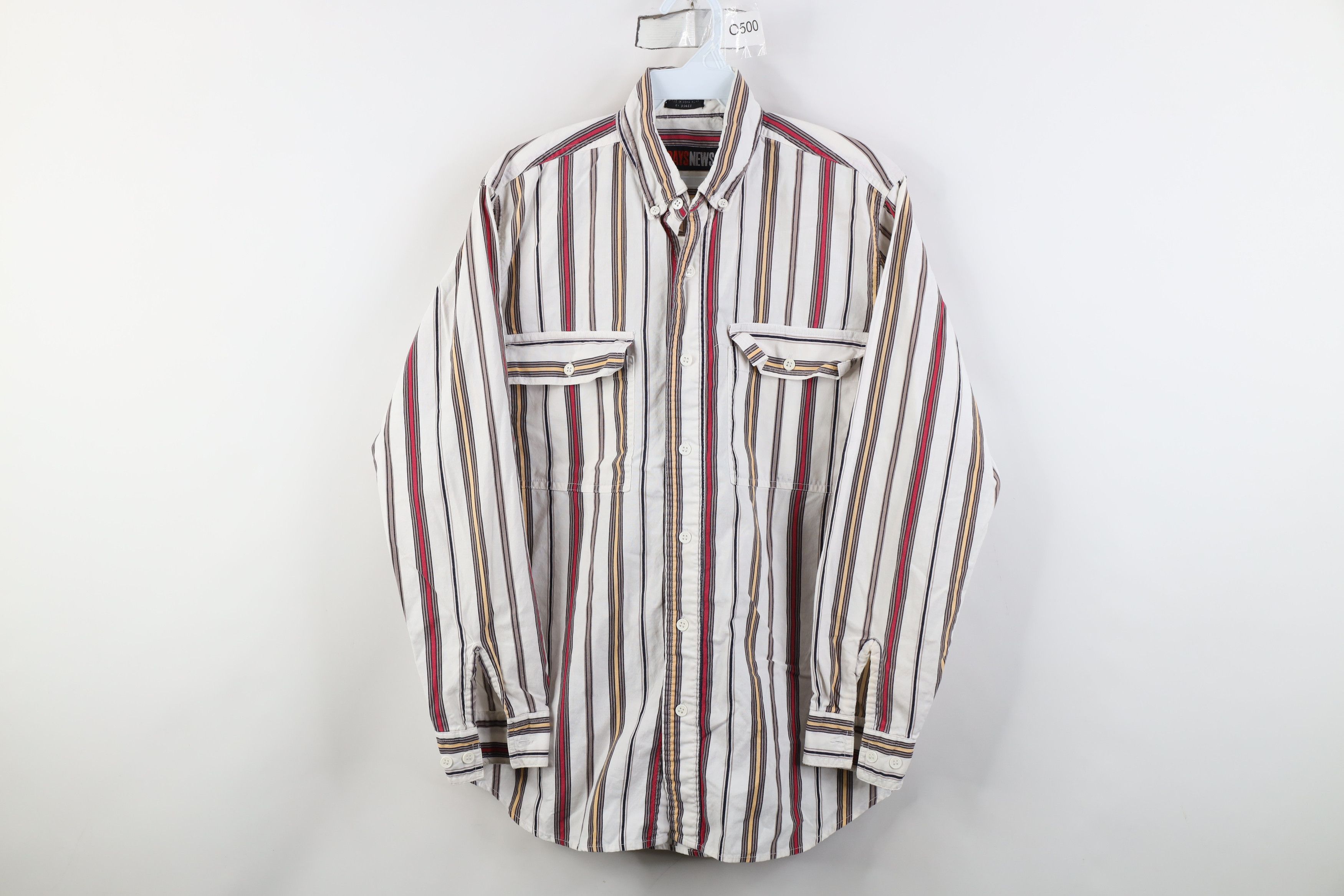 Vintage Vintage 90s Streetwear Block Collared Button Down Shirt Size US S / EU 44-46 / 1 - 1 Thumbnail