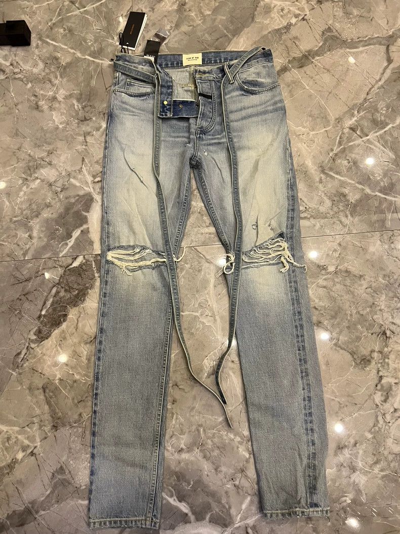 Fear of God Fear of God Light blue streamer jeans Size US 34 / EU 50 - 1 Thumbnail