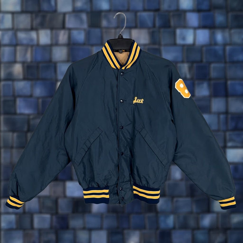 Dunbrooke VINTAGE Dunbrooke Clintondale Dragons Jacket Mens Small Navy Pla Jac 80s Bomber Jacket Size US S / EU 44-46 / 1 - 1 Thumbnail