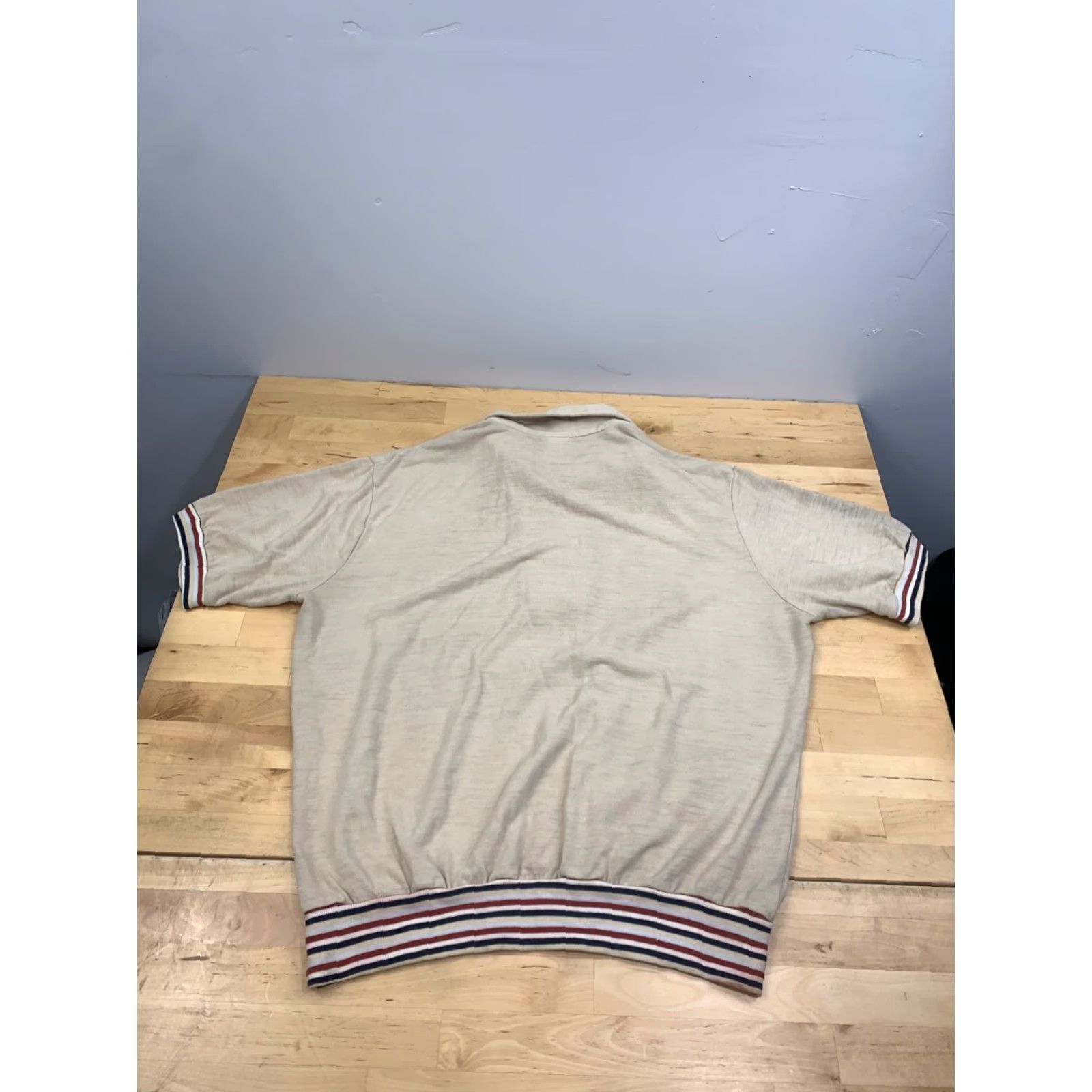 Vintage VINTAGE Stuart Mann Polo Shirt Mens L Beige Short Sleeve Collared Pullover 12260 Size US L / EU 52-54 / 3 - 7 Thumbnail