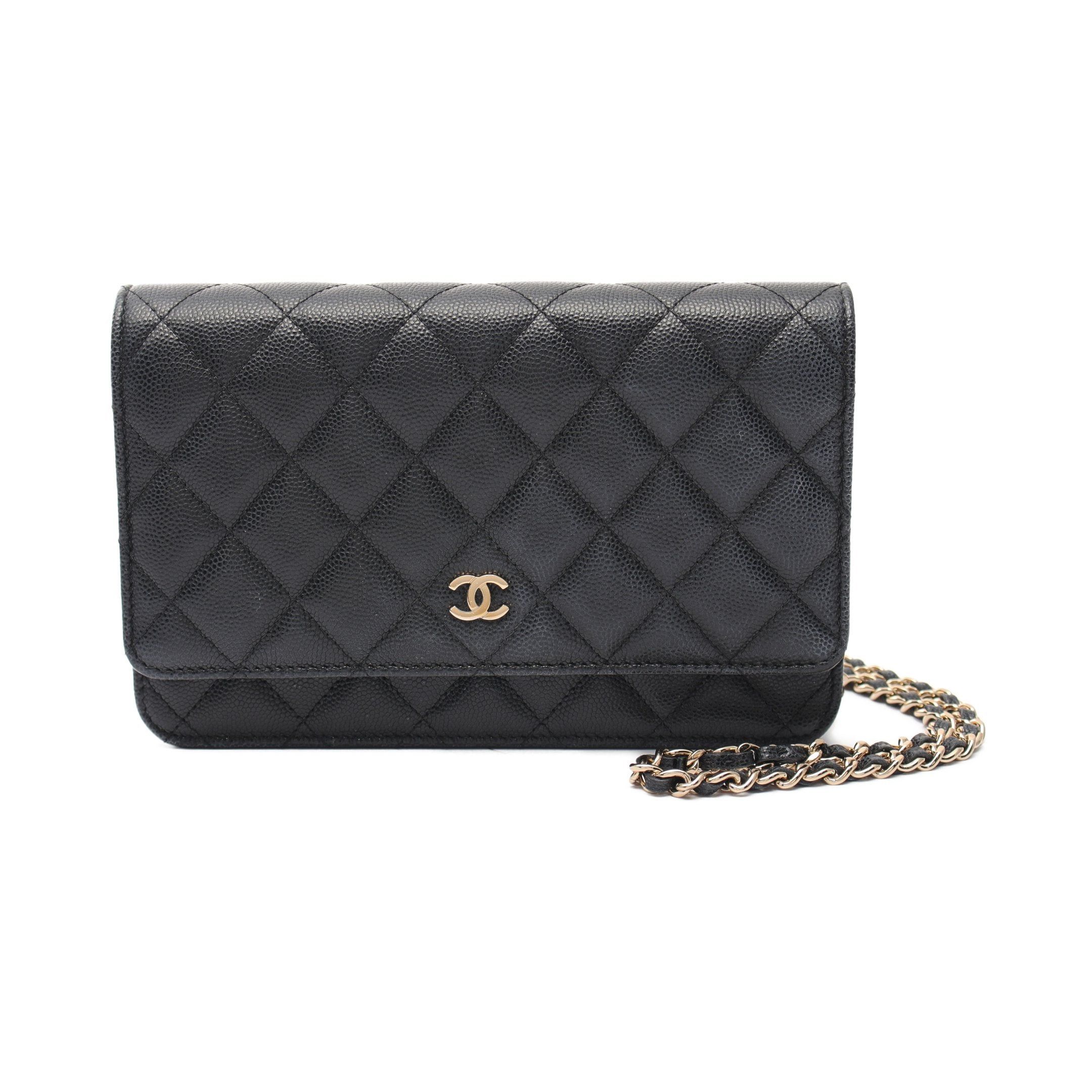 Chanel Chanel Matelasse Chain Wallet Caviar Skin Black Gold Hardware Size ONE SIZE - 1 Thumbnail