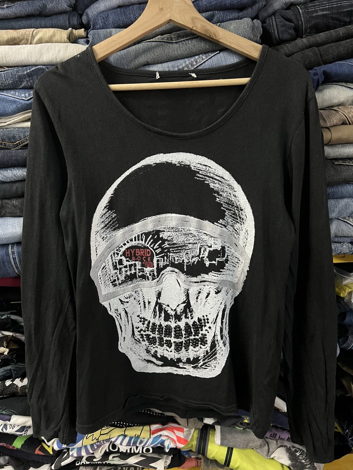 If Six Was Nine × Japanese Brand × Vintage Vintage Hybrid Rock Live Out Bikers Rock Style Tee Size S / US 4 / IT 40 - 1 Thumbnail